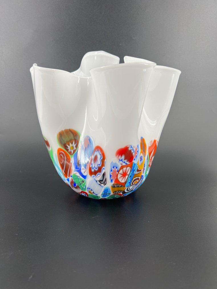 Vase  - Glas - Murrine lommetørklæde vase #2.1