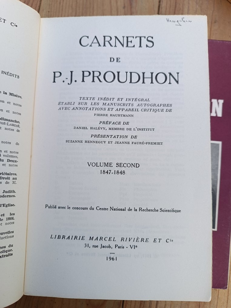 Proudhon - Carnets de P.J. Proudhon - Volumes 1 à 4 - 1960-1974 #2.1