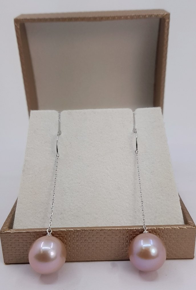 Earrings - 18 kt. White gold - 11x12mm Edison Pearls #2.1