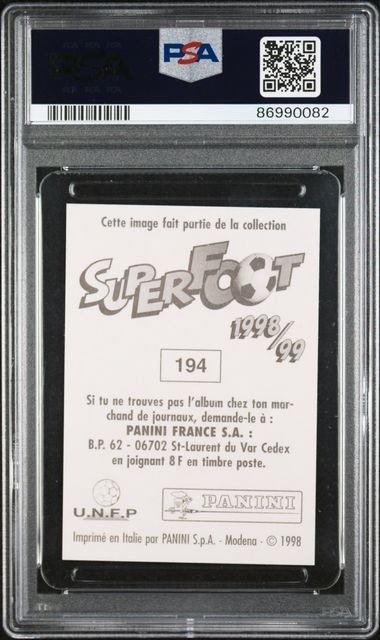 1998/99 - Panini - Superfoot - Thierry Henry - #194 - 1 Graded sticker - PSA 8 #1.2