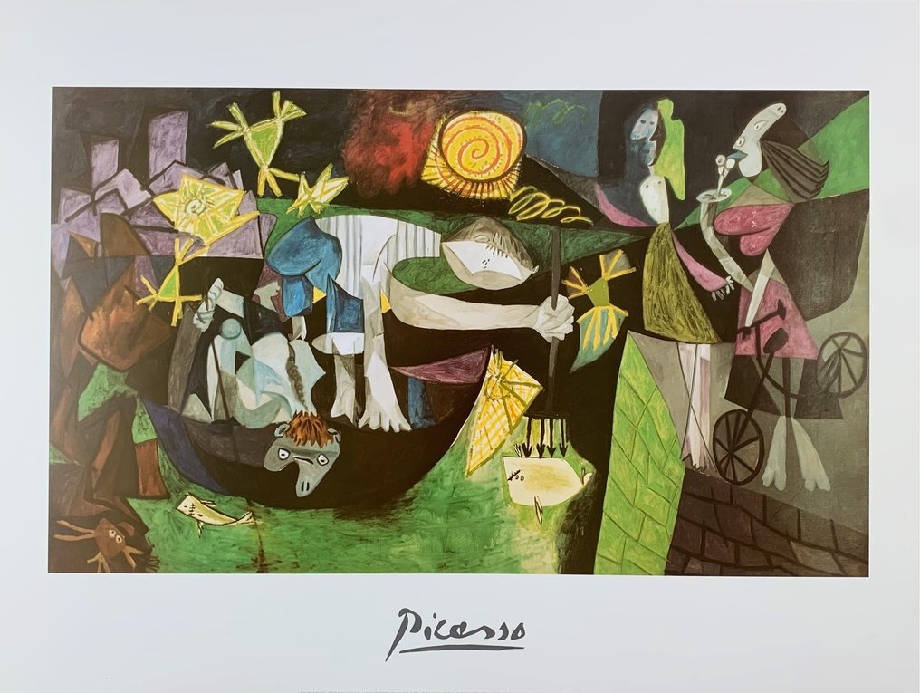 Pablo Picasso - Night Fishing at Antibes, 1939 - Artprint - 80 x 60 cm- Modern print #1.0