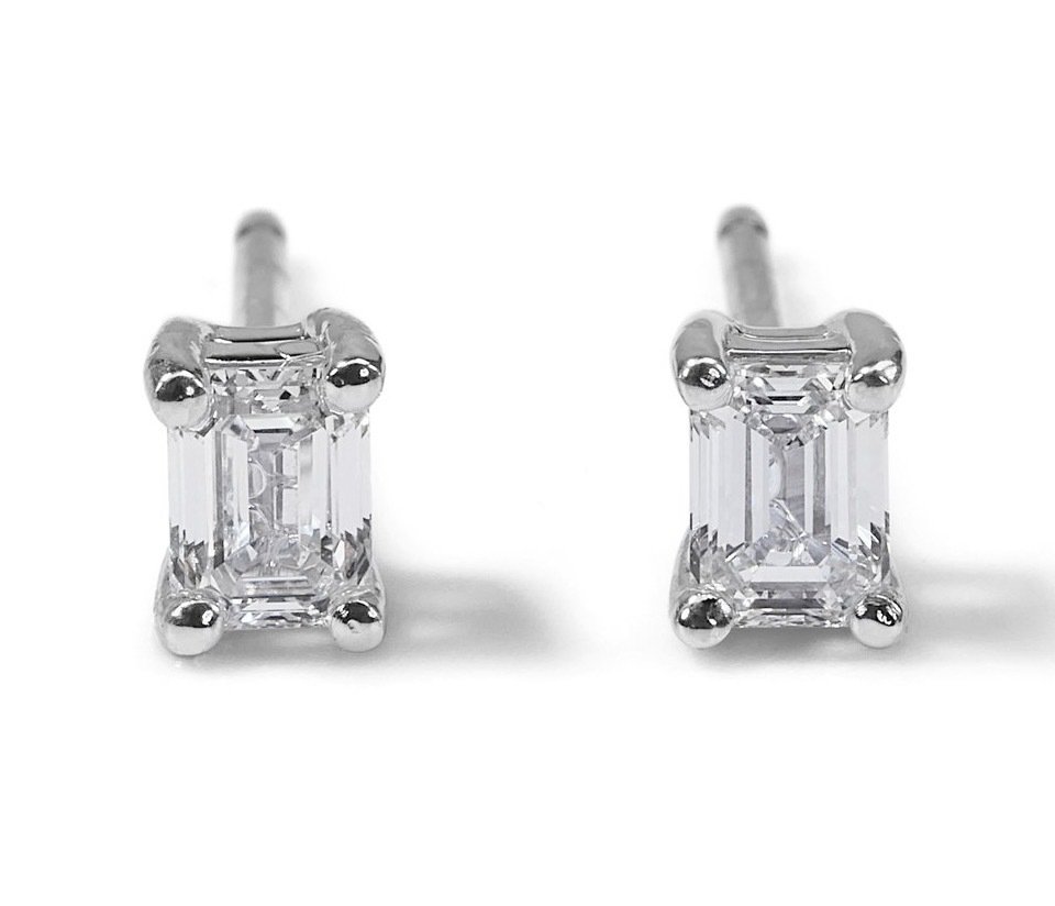 Oorbellen - 18 karaat Witgoud -  2.00ct. tw. Diamant  (Natuurlijk) - Topkwaliteit paar DIF #1.1