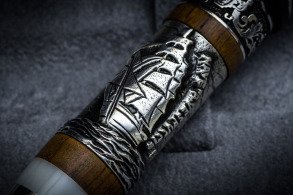 Marlen - Amerigo Vespucci L.E. 188 esemplari con Pennino Oro in Resina, Celluloide, Legno, Argento, Tela - Wieczne pióro #3.2