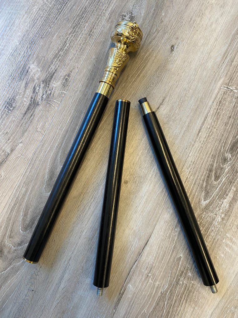 Μπαστούνι - Περπατούρα με ηλιακό ρολόι, βαριά μπρούντζινη λαβή. #1.0