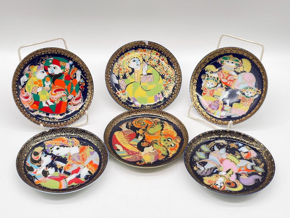 Vegg-plate (6) - Set aus Wandtellern von Rosenthal – Aladin und die Wunderlampe - Porselen #1.1