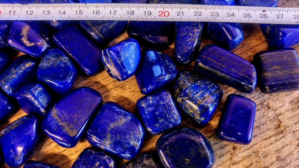 1,6 kg Lot – Lapislazuli – ausgewählte königsblaue Farbe Nuggets - getrommelt - Höhe: 3 cm - Breite: 3 cm- 1633 g - (88) #3.1