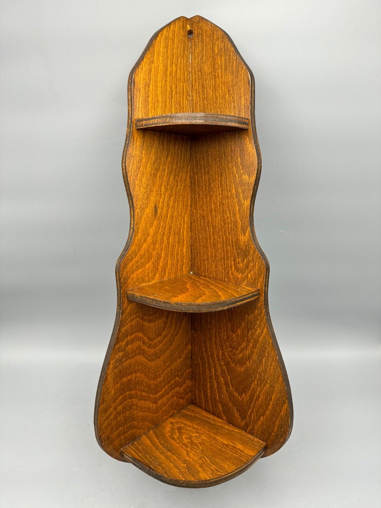 Authentieke houten hoek vitrinekast - Console table - Wood #1.0