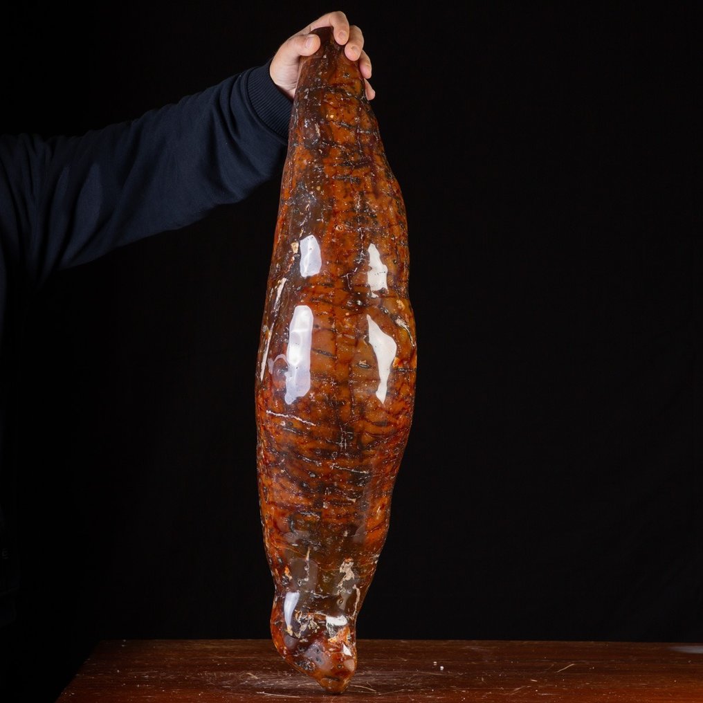 Shaped like a butterfly cocoon Amazing natural agate nodule - Height: 840 mm - Width: 250 mm- 37900 g #3.2