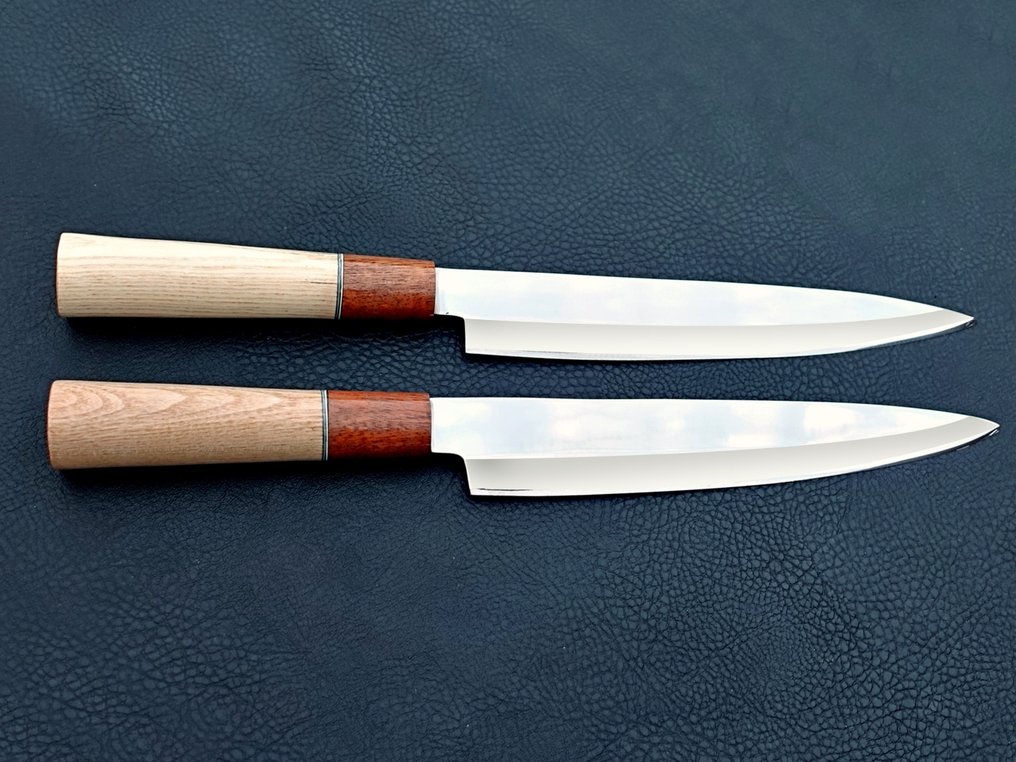 Μαχαίρι κουζίνας - Sujikhki Ιαπωνικού στυλ. Σετ μαχαιριών κουζίνας Gyuto από ξύλο ελιάς , αφρικανική τριανταφυλλιά . - Ασία #3.1