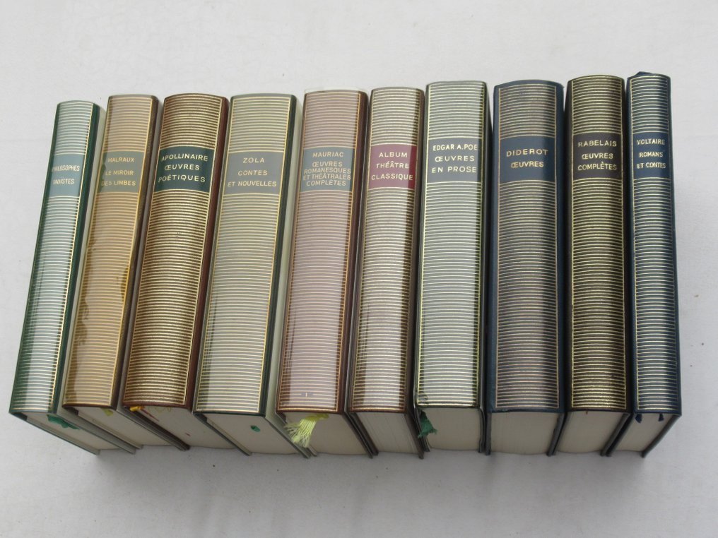 Apollinaire, Voltaire, Diderot, Poe, Mauriac, Rabelais, Malraux, Diderot, e.a. - Lot de 10 volumes - 1956-1978 #2.1