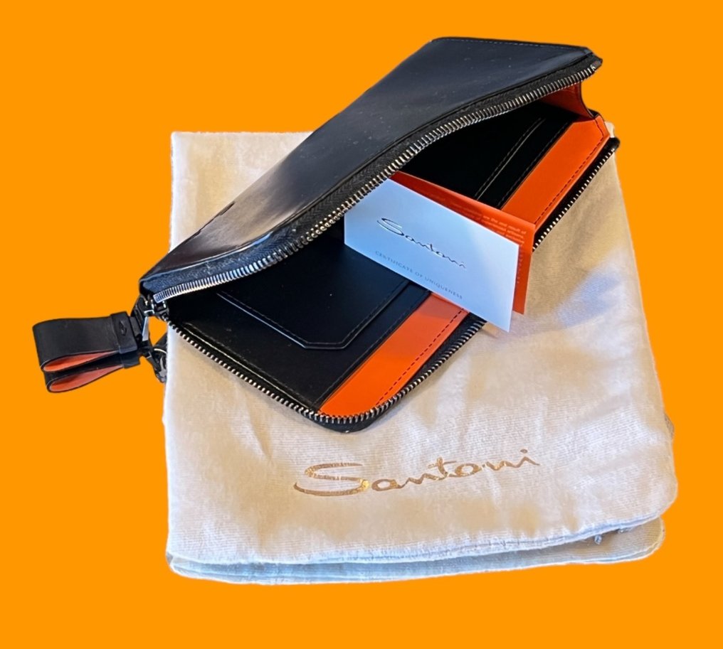 Santoni - SANTONI Logo leather wallet - Brieftasche #2.1