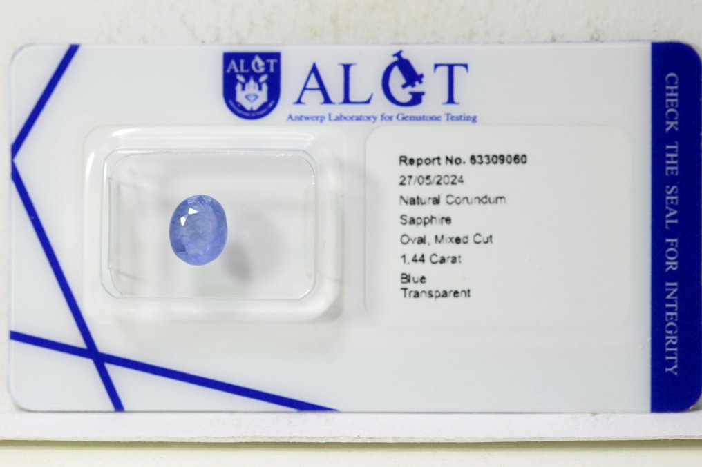 Utan reservationspris Safir  - 1.44 ct - Antwerp Laboratory for Gemstone Testing (ALGT) #2.1
