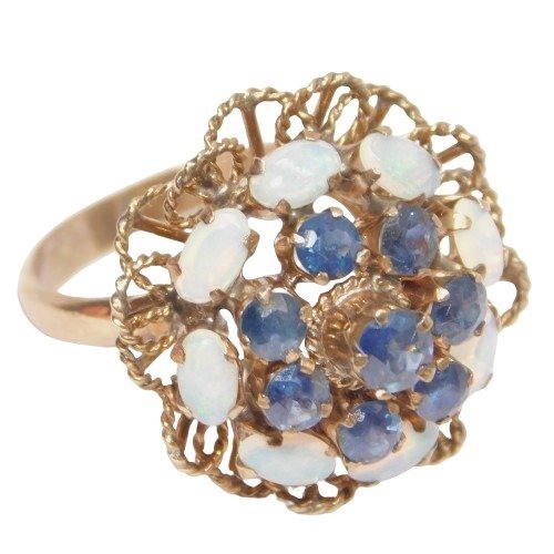 2.5 carats total environ - 14 克拉 金色, 黃金 - 戒指 藍寶石 - Opals, Sapphires #1.1