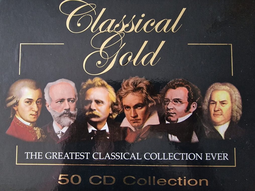 Tchaikovsky - Mozart - Grieg - Bach - Schubert - Beethoven - Brahms - Handel - Chopin - Vivaldi - Múltiples artistas - Classical Gold Collection Box les Grands Classiques 50CD - Múltiples títulos - Caja colección de CD - 2000 #2.3