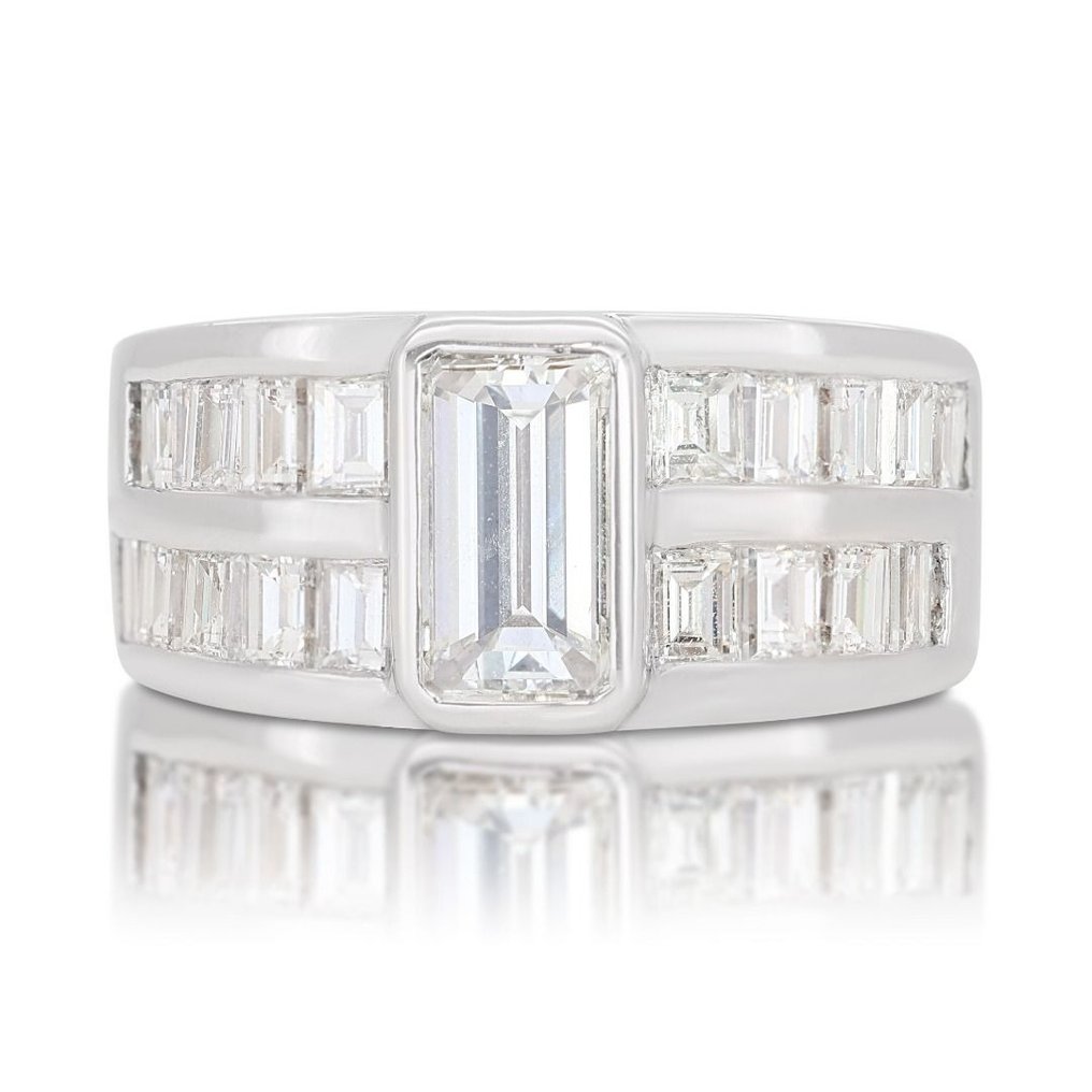 Ring - 18 karat Hvitt gull -  1.90ct. tw. Diamant  (Naturlig) - Diamant #1.1