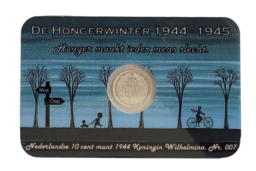 Netherlands. 10 Cents Coincard "De Hongerwinter 1944-1945" (private uitgave) (No reserve price) #1.0