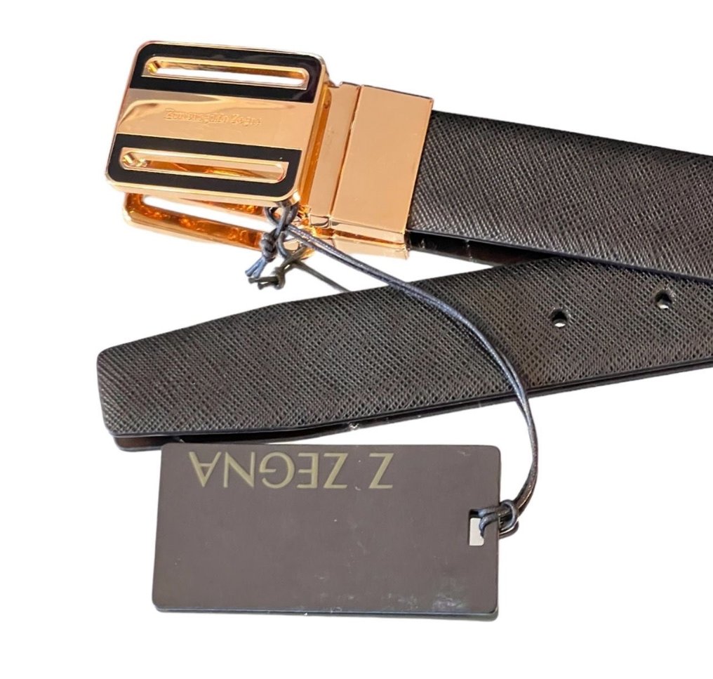 Ermenegildo Zegna - Zegna dark brown and blacl reversible leather belt 2024 - Belt #3.2