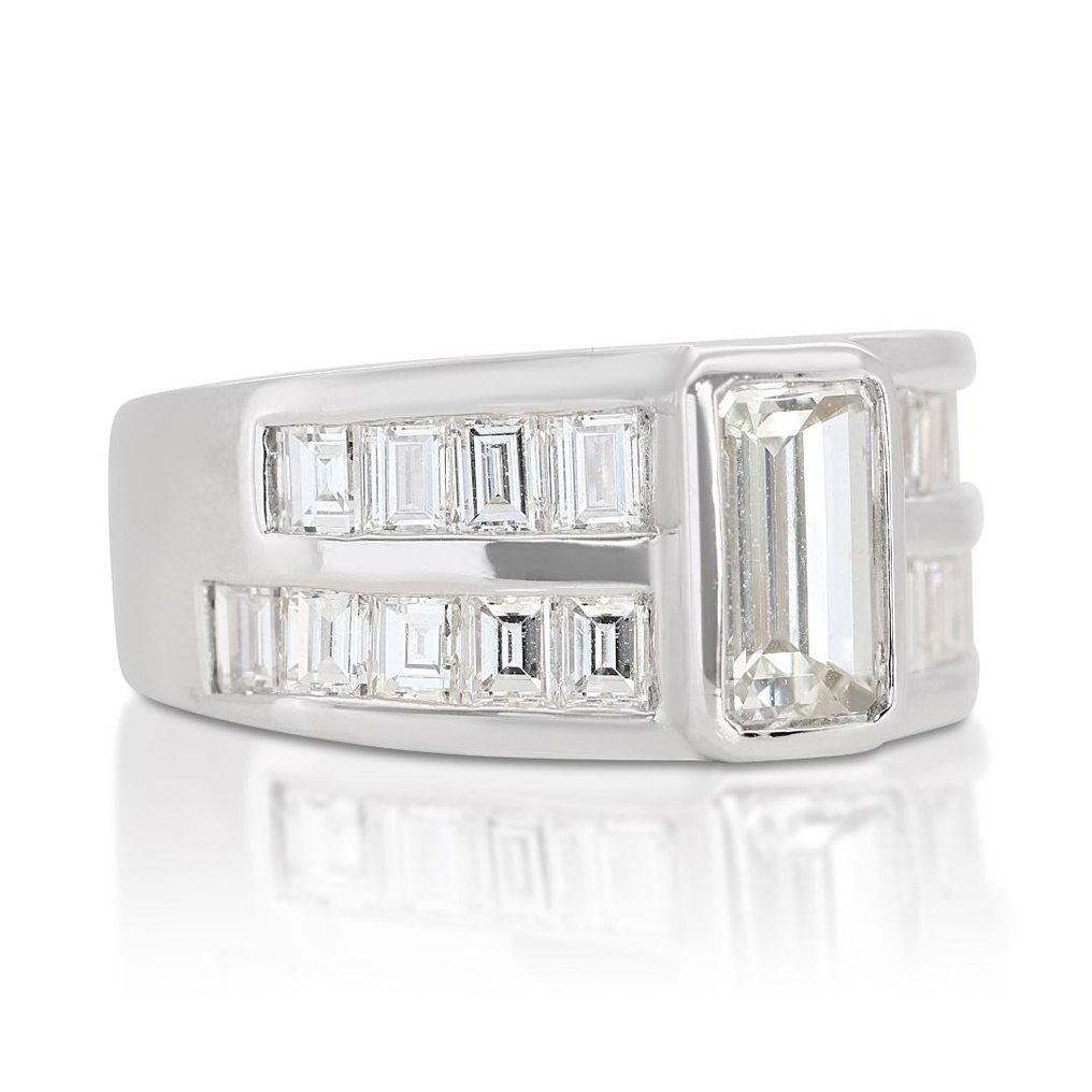 Anello - 18 carati Oro bianco -  1.90ct. tw. Diamante  (Naturale) - Diamante #1.2