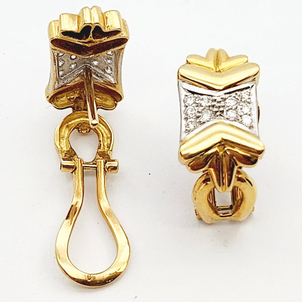 Σκουλαρίκια - 18 καράτια Κίτρινο χρυσό - 0.20ct. tw. Διαμάντι (Φυσικό) #2.1