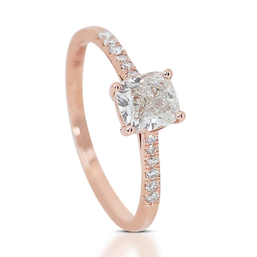 Ring - 18 karat Rosegull -  1.10ct. tw. Diamant (Naturlig) - Diamant - ideell slipt diamant #1.2