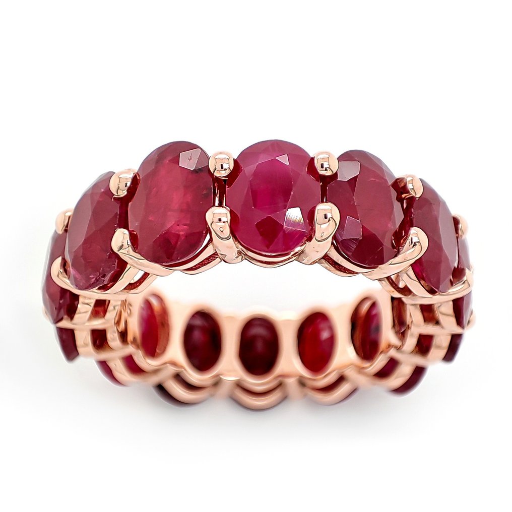 戒指 - 14K包金 玫瑰金 - 14.83ct. tw. 红宝石 #2.1