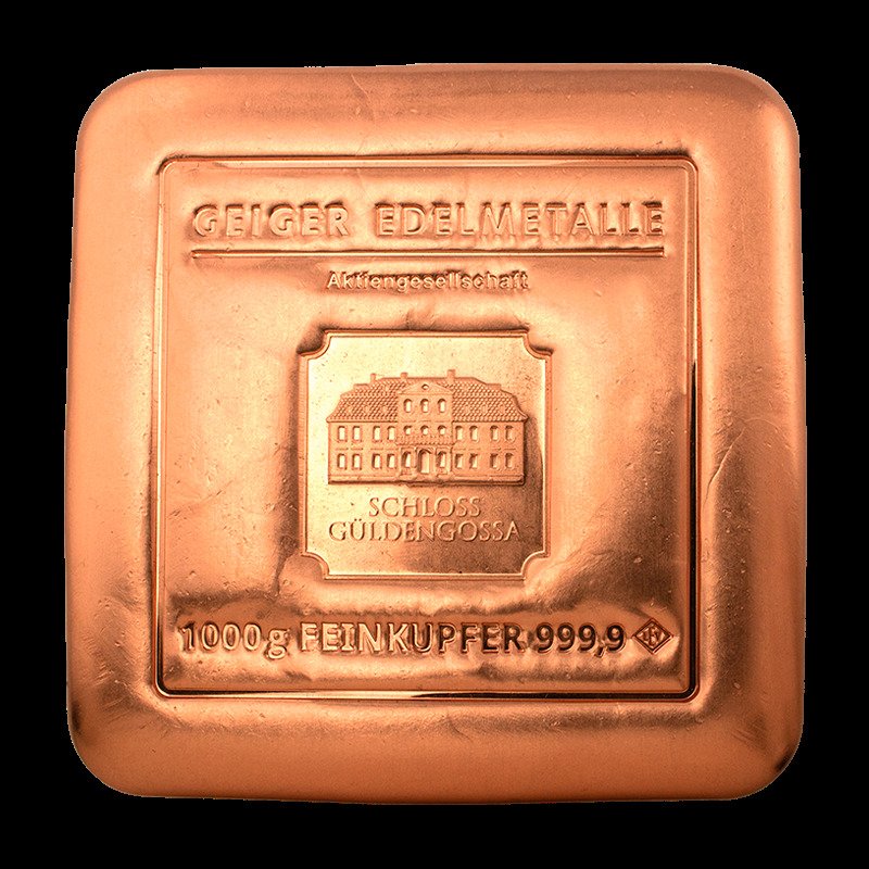 1 kilogram of copper - .999 - Geiger.  (No Reserve Price) #1.0