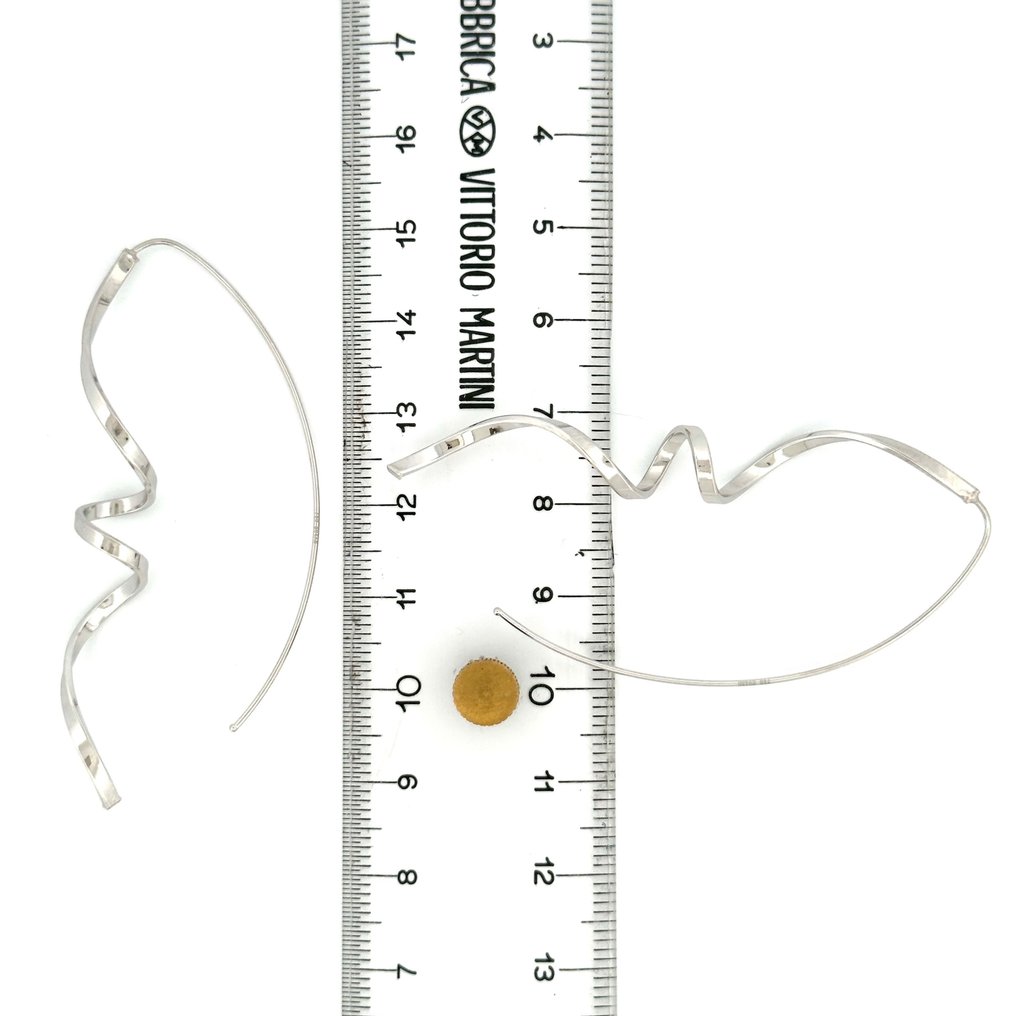 Handmade - 耳环 - Orecchini pendenti - 2.3 g - 18K包金 白金 #4.3