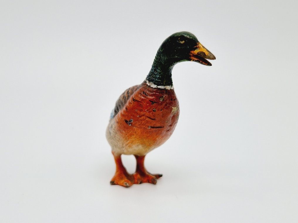 Skulptur, Wiener Bronze / Vienna Bronze - Ente Bronze Figur - 5.2 cm - Kallmålad brons #2.1