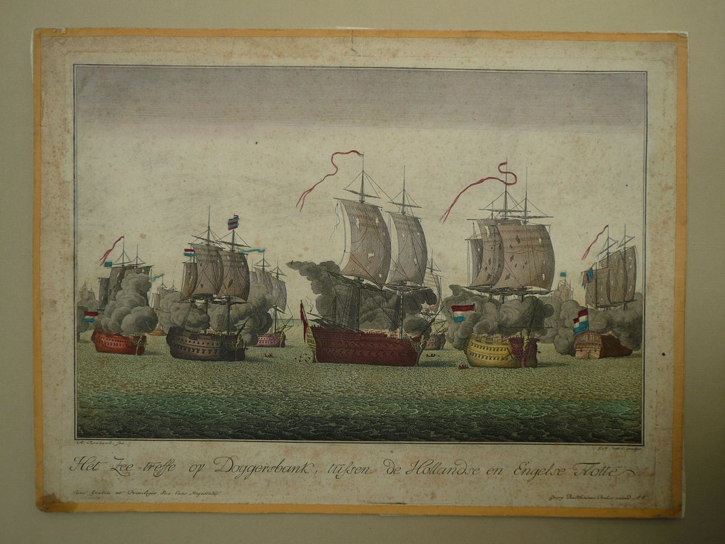 Europe - Mer du Nord / Pays-Bas / Doggersbank; Georg Matthäus Probst / Georg Balthasar Probst - Het Zee-treffe op Doggersbank, tussen de Hollandse en Engelse Flotte - 1721-1750 #2.1