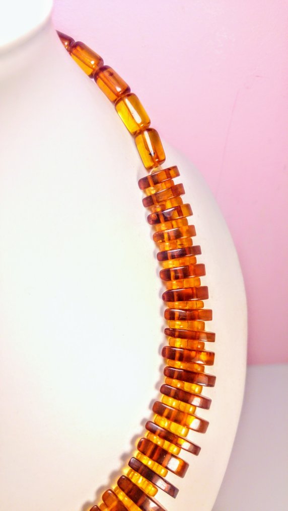 波罗的海琥珀项链 - 月亮形状的珠子 - 琥珀 - Unique design - 45 cm - 20 mm  (没有保留价) #4.3