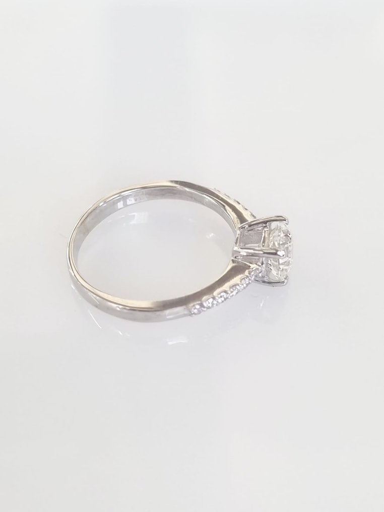 订婚戒指 - 18K包金 白金 -  1.19ct. tw. 钻石 (天然) #1.0