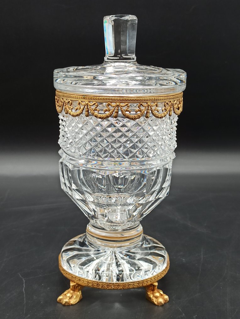 Anno 1860 circa - Lidded vase  - Crystal, Gilded Bronze - Cup with lid 22cm #1.1