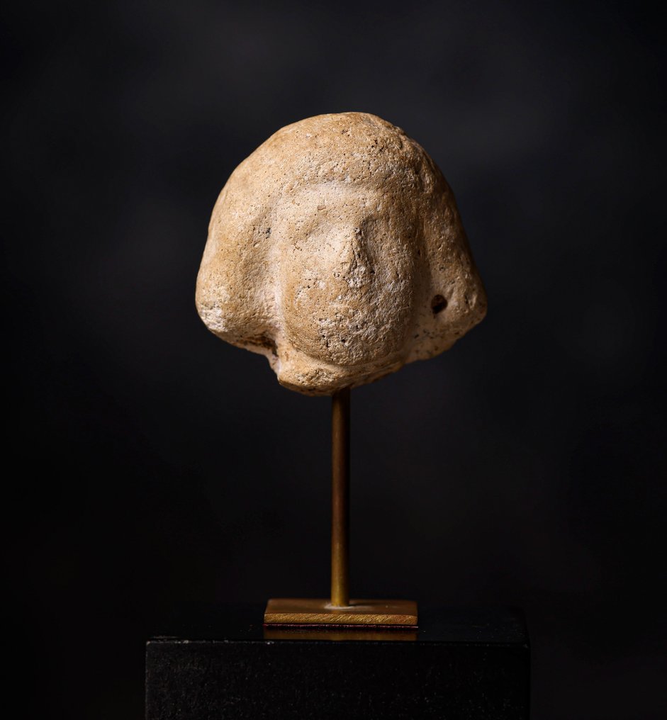 Αρχαία Αίγυπτος ασβεστολιθική κεφαλή - 5 cm #1.0