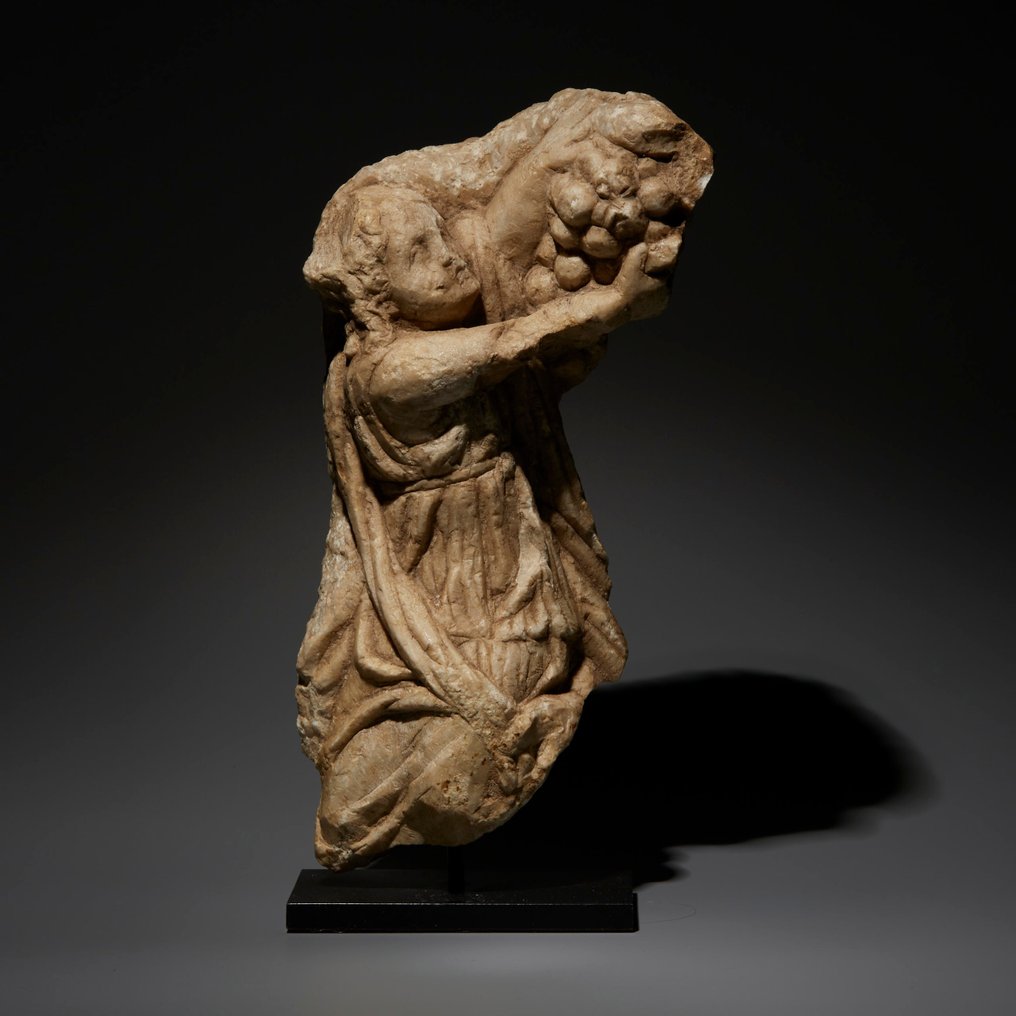 古羅馬 大理石 救济碎片。公元3世纪。高23.5厘米。 #1.0