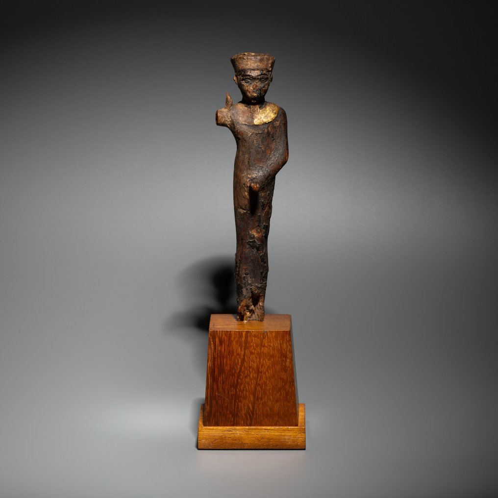 古埃及 木, 金色 米恩神的雕塑。新王国时期,公元前1550-1070年。高12.5厘米。 #1.0