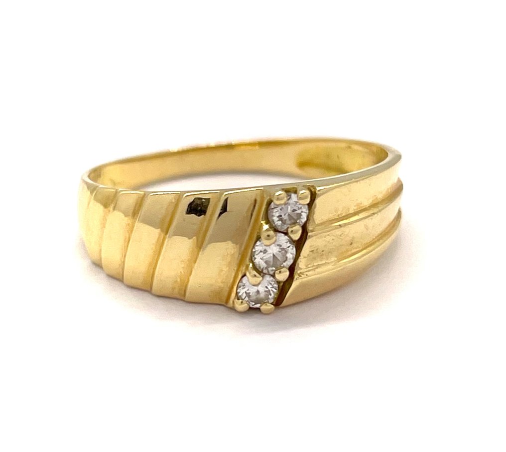 没有保留价 - 戒指 - 18K包金 黄金 - 0.15 克拉钻石 #1.2
