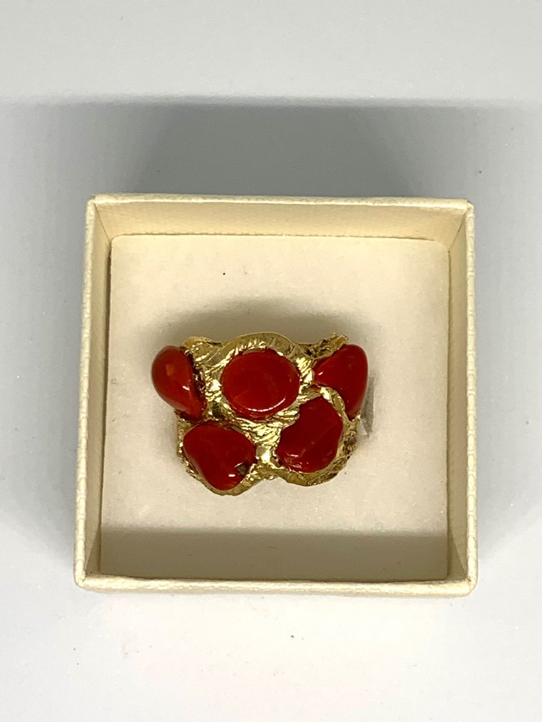 紅珊瑚 - 銀 - 戒指 - 珊瑚戒指 #4.3