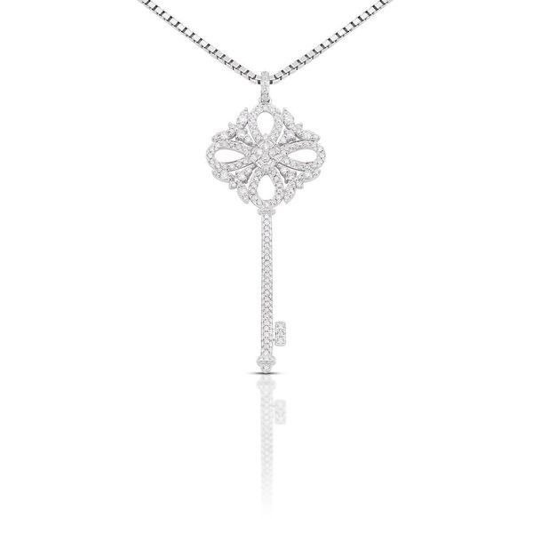 Pendant - 18 kt. White gold -  0.73ct. tw. Diamond (Natural)  - Diamond #1.1