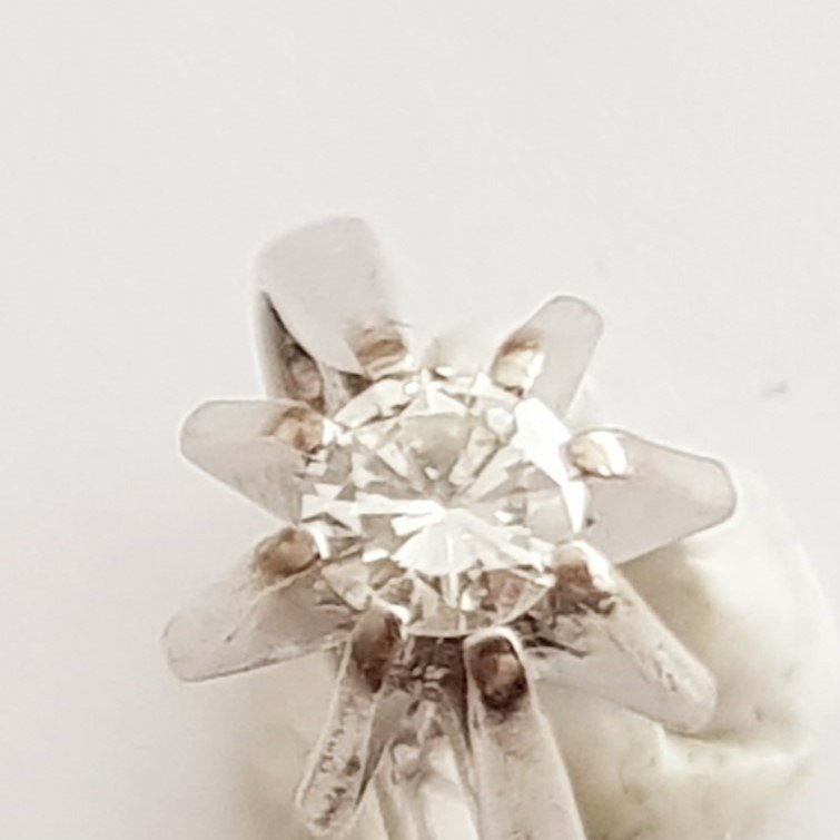 Ring - 18 kt Weißgold Diamant (Natürlich) #1.0