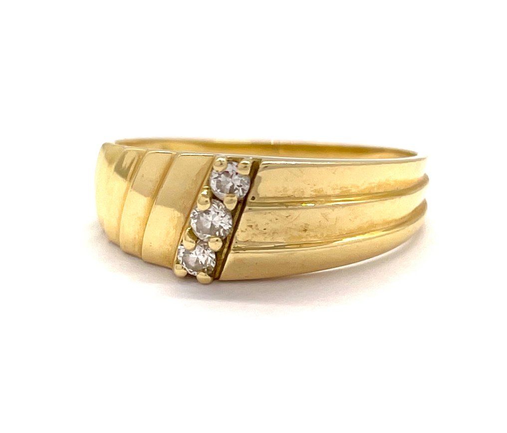 χωρίς τιμή ασφαλείας - Δαχτυλίδι - 18 καράτια Κίτρινο χρυσό - Διαμάντια 0,15 ct #2.1