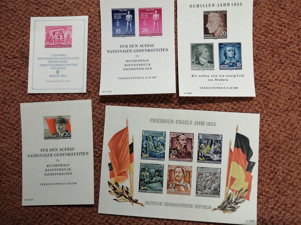 Duitse Democratische Republiek (DDR) 1954/1958 - Compleet assortiment van speciale postzegels en blokken van de jaargangen #3.2