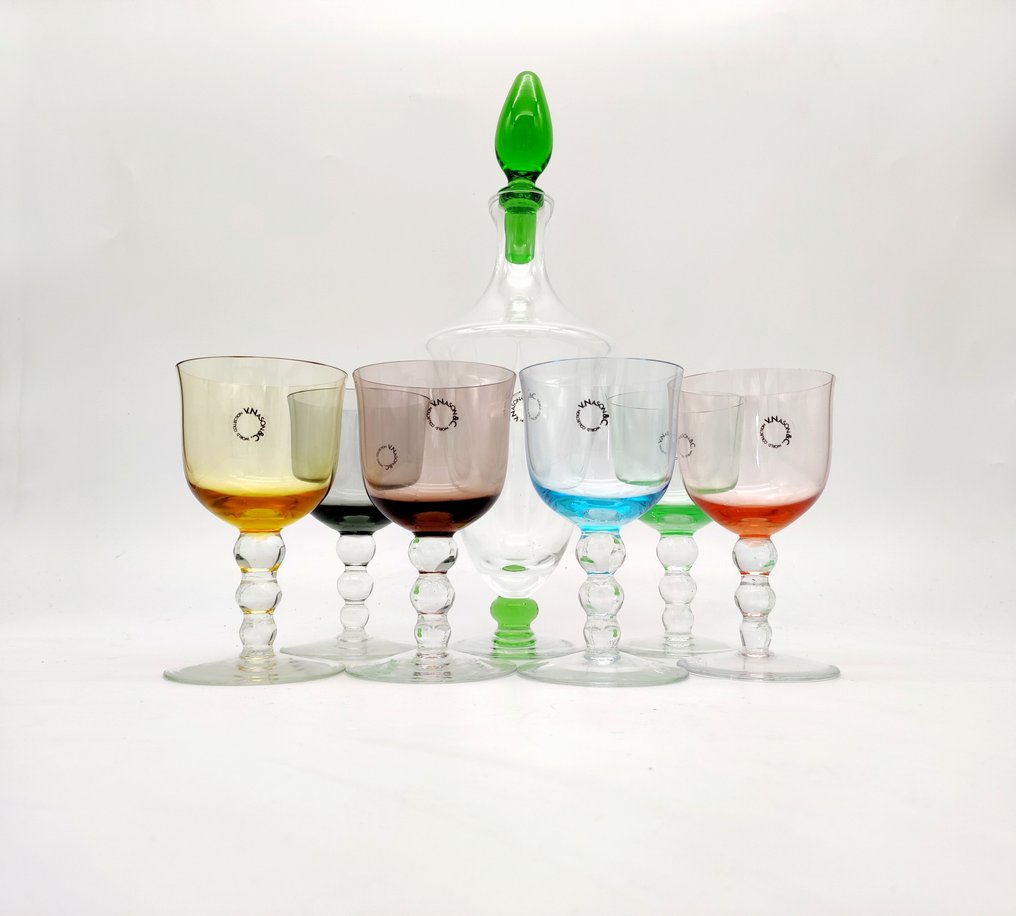 V.Nason&C - 杯具組 (7) - 收藏世界 - 穆拉諾玻璃 - 瓶子和玻璃杯 #2.1