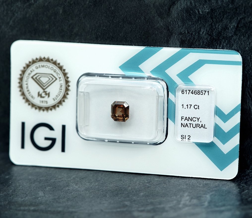 Ei pohjahintaa - 1 pcs Timantti  (Luonnonvärinen)  - 1.17 ct - Fancy Rusehtava Keltainen - SI2 - Kansainvälinen gemologinen instituutti (IGI) #4.3