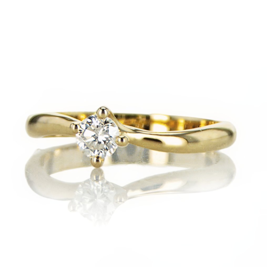 訂婚戒指 - 14 克拉 黃金 - 0.28ct. tw. 鉆石 (天然) #2.1