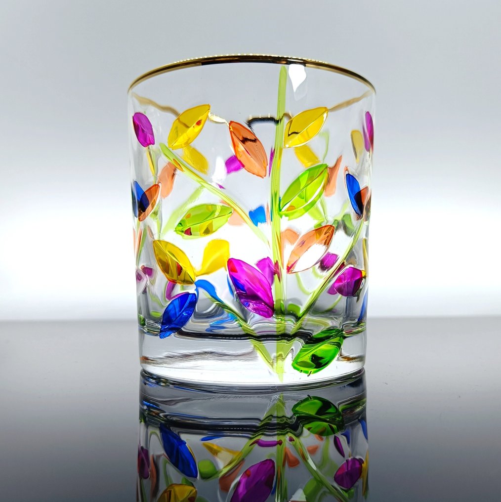 Secoloventesimo - 饮料用具 - 24K金 - 由六个无铅水晶玻璃杯组成的套装 #2.1