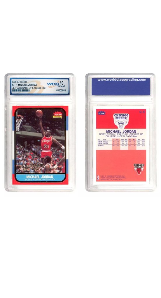 1996/97 Fleer Ultra Decade of Excellence Michael Jordan U4 Rookie 86 - WCG 10 Graded card #1.0