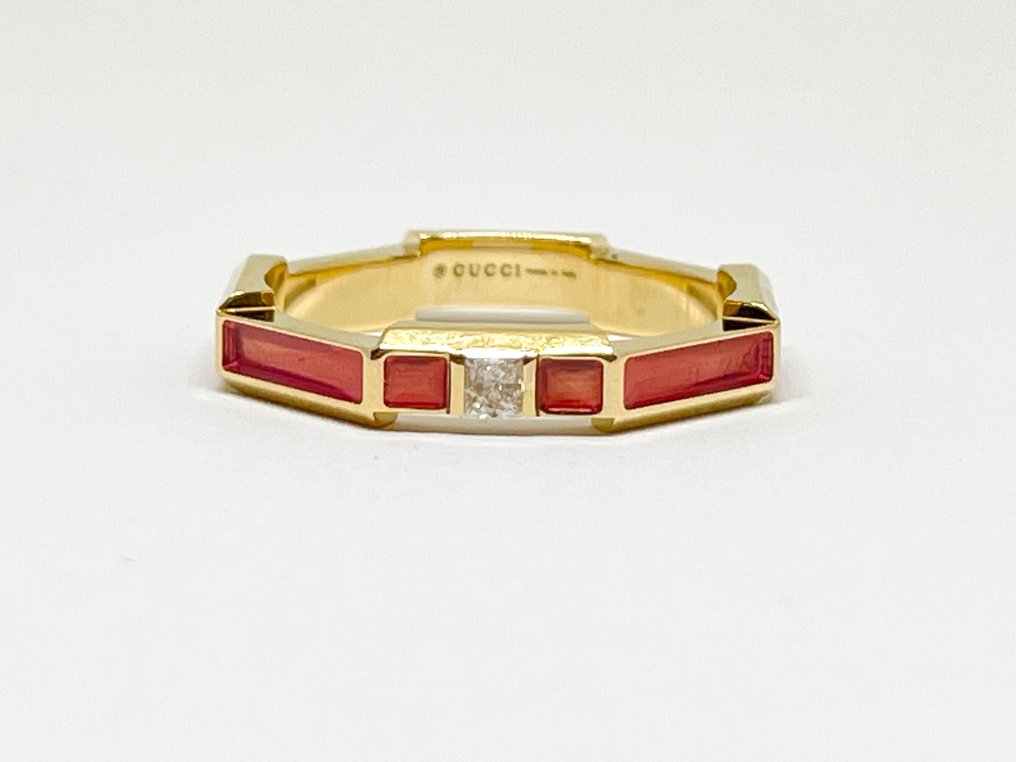 Gucci - Ring - Link 2 Love Diamond & Enamel - 18 karaat Geel goud #4.3