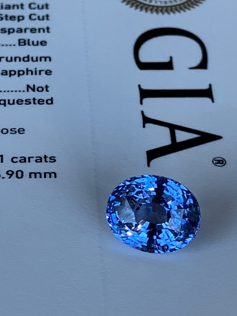 1 pcs  Albastru, Violet Safir  - 3.51 ct - GIA (Institutul gemologic din SUA) #1.0