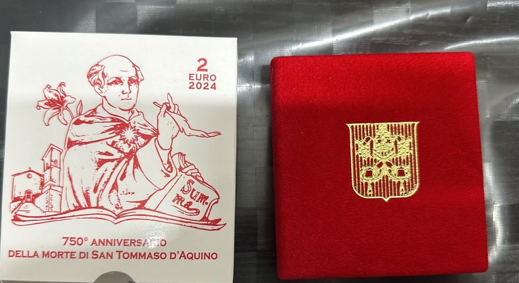 Vatikanet. 2 Euro 2024 "Tommaso d'Aquino" Proof  (Ingen reservasjonspris) #1.1