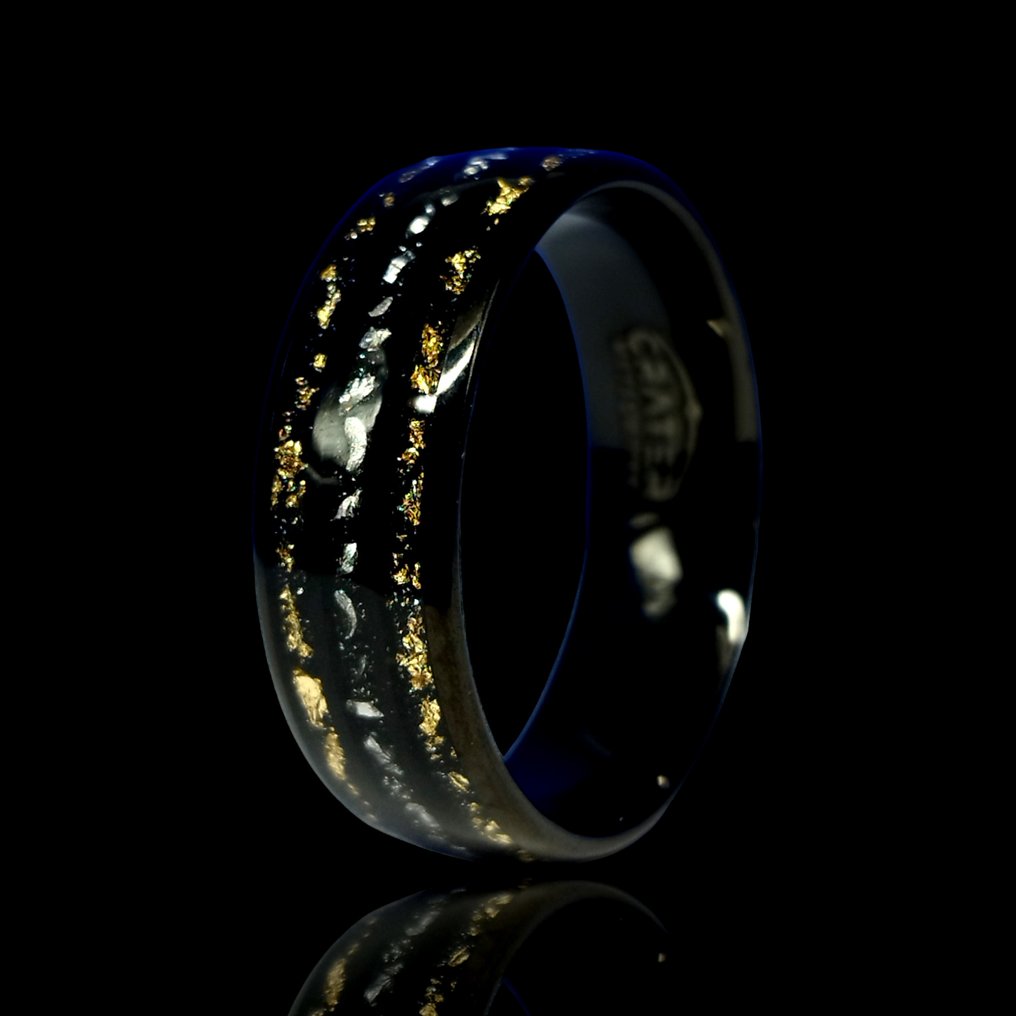 Δαχτυλίδι από Ταντάλιο με μετεωρίτη και επίστρωση χρυσού. Χειροποίητο. Το καλύτερο υλικό ποτέ! - 6 g #1.0